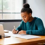 음악이론 자격증 공부법 - **Prompt for "Planning and Goal Setting":**
"A bright, realistic image of a focused young adult,...